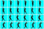 Silhouetten von Ros Warby nach der Background Subtraction (Einzelbilder) Screenshot Florian Jenett