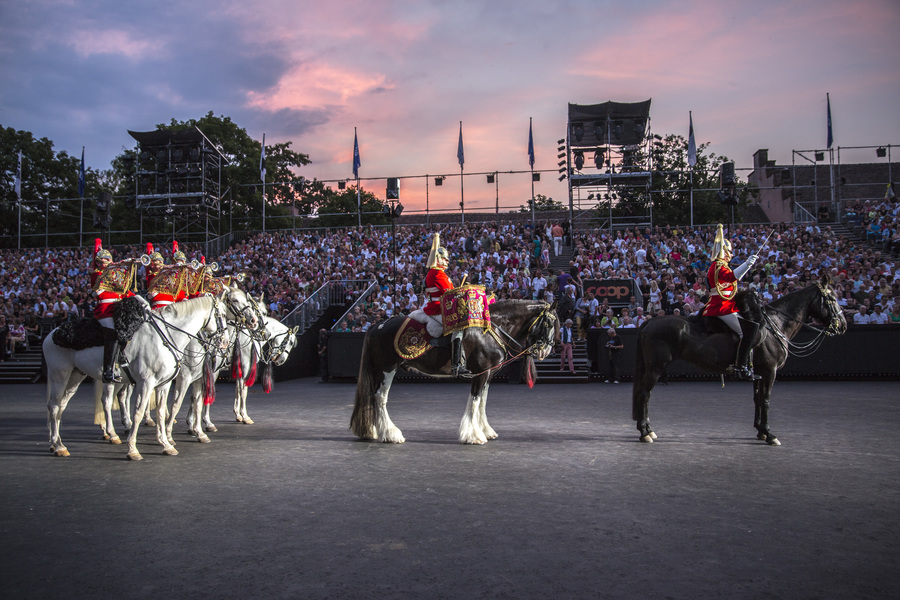 Schweiz_Basel Tattoo_Aufführung Pferde